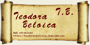Teodora Beloica vizit kartica